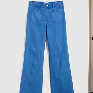 Madewell Bright Blue Wide Leg Flare Jeans 27